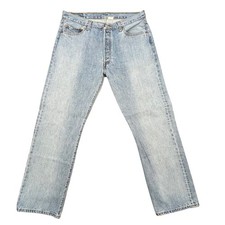 Vintage Levi's Y2K Light Wash 501 Original Fit Button Fly Jeans Mens 36x32