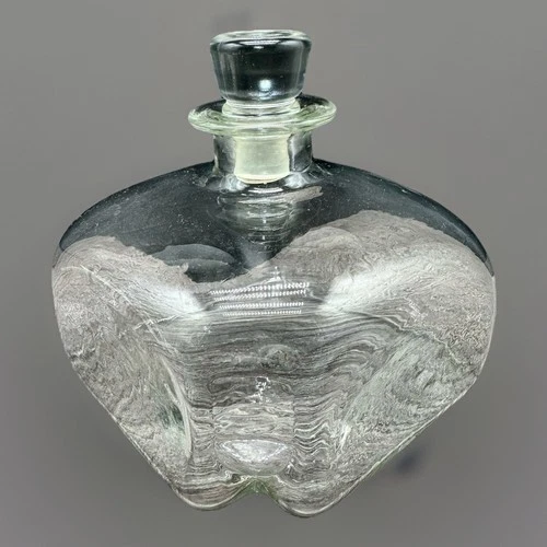 RARE Blenko Royal Leerdam Blown Glass CW6 Square Ships Decanter W/CORNER INDENT