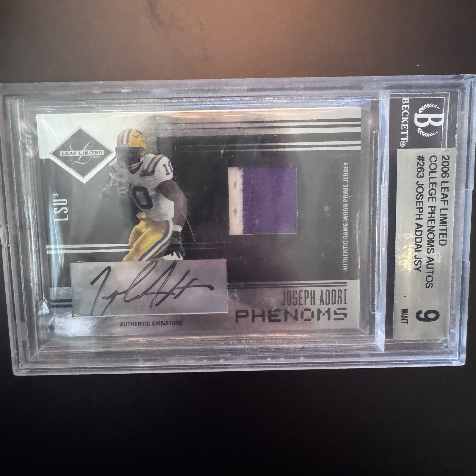 Joseph Addai Leaf Limited #263 Phenoms-Signed Jersey