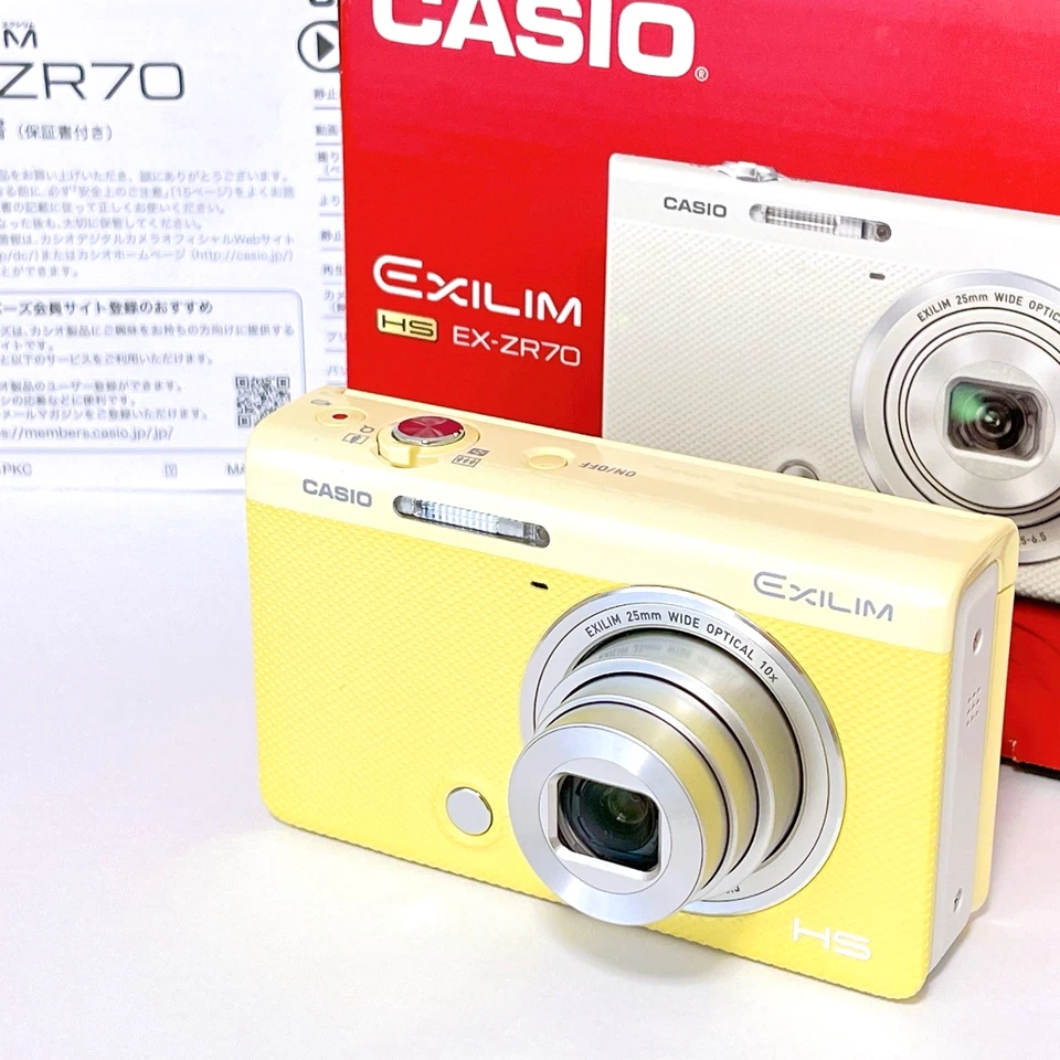 [Top Mint w/ Box ] CASIO EXILIM HIGH SPEED EX-ZR70 Yellow Digital Camera From JP - Image 2 of 4