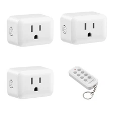 DEWENWILS Wireless Remote Outlets (3 Outlets + 1 Remote) - 100ft RF, FCC/UL