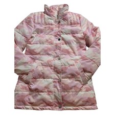 HFX Youth Girls Pink Camo Ski Jacket Size Large Winter Full Zip and Snap