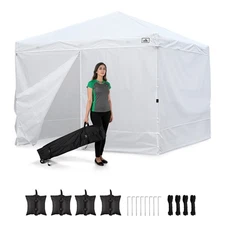 InstaHibit EZ GO 10x10ft Pop Up Canopy Tent w/ 4 Sidewalls Instant Shelter Event