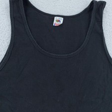 Vintage 90s Blank Black Fruit of the Loom Tank Top Mens L/XL Sleeveless T-Shirt