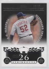 2008 Moments & Milestones Black 13/25 CC Sabathia (2007 AL Cy Young 209 Ks) 0q3