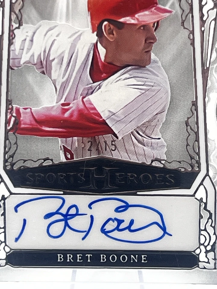 BRET BOONE reds 2025 Leaf Sports Heroes Acetate Silver AUTO /15 - Image 2 of 3