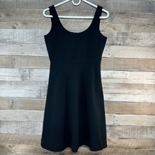 J Crew Womens Black Sleeveless Strappy A-Line Swing Dress Size XS Knee Length