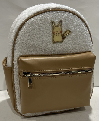 Pokemon Pikachu Mini Sherpa Backpack Electric Type Tan 11'' x 9'' x 4'' BNWT