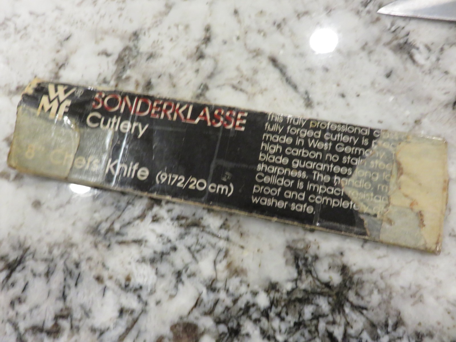 Vintage WMF Sonderklasse Chef's Knife  8" 9172/20CM Germany Rostfrei Inox