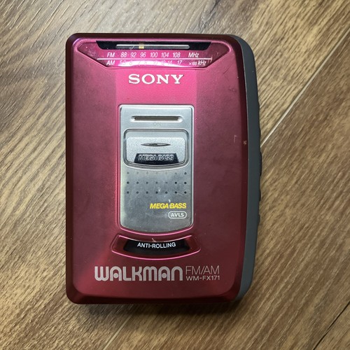 Sony Walkman WM-FX171 AM/FM  Cassette Player Magenta FOR PARTS Or REPAIR ONLY