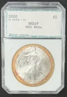 2000 $1 American Silver Eagle PCI Toned Old Holder