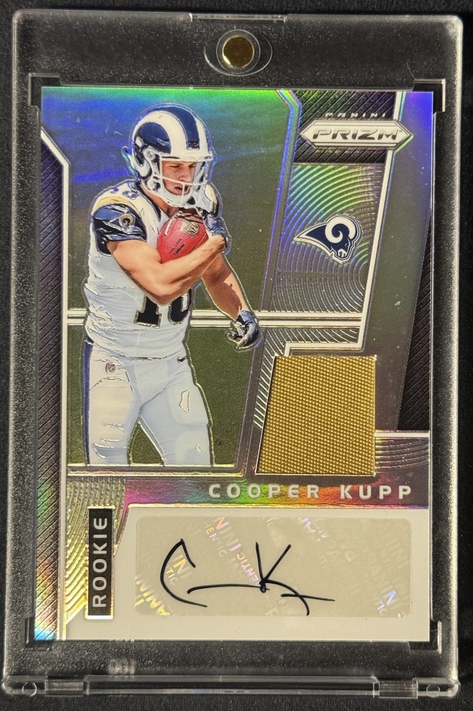 2017 PANINI PRIZM COOPER KUPP AUTO JERSEY PATCH ROOKIE SILVER #D 48/99