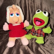 VTG Henson 1987 Christmas Muppets Baby Miss Piggy Kermit Frog Fozzie Bear Plush