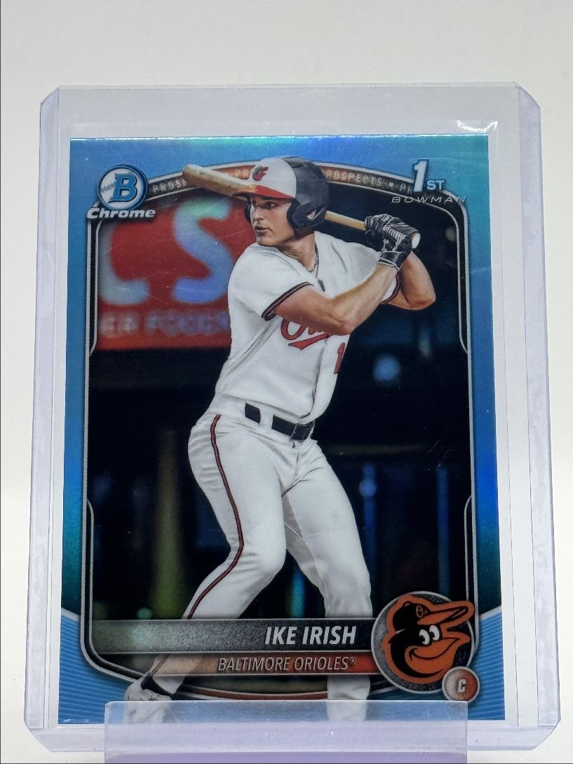 IKE IRISH 2025 BOWMAN CHROME DRAFT 1ST SKY BLUE REFRACTOR ORIOLES Q5666