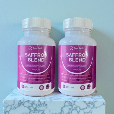 2-pcs Rosabella Saffron Blend Supplement   Supports Mood， Focus & Clarity