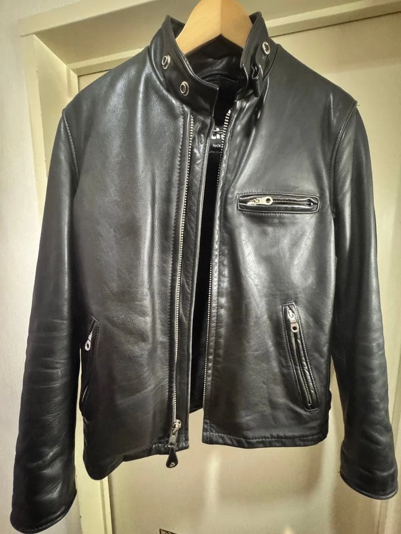Chaqueta de cuero Schott 141 Single Rider talla 34 negra