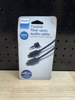 Phillips  Toslink fiber optic audio cable with Mini Toslink  adapter 10ft