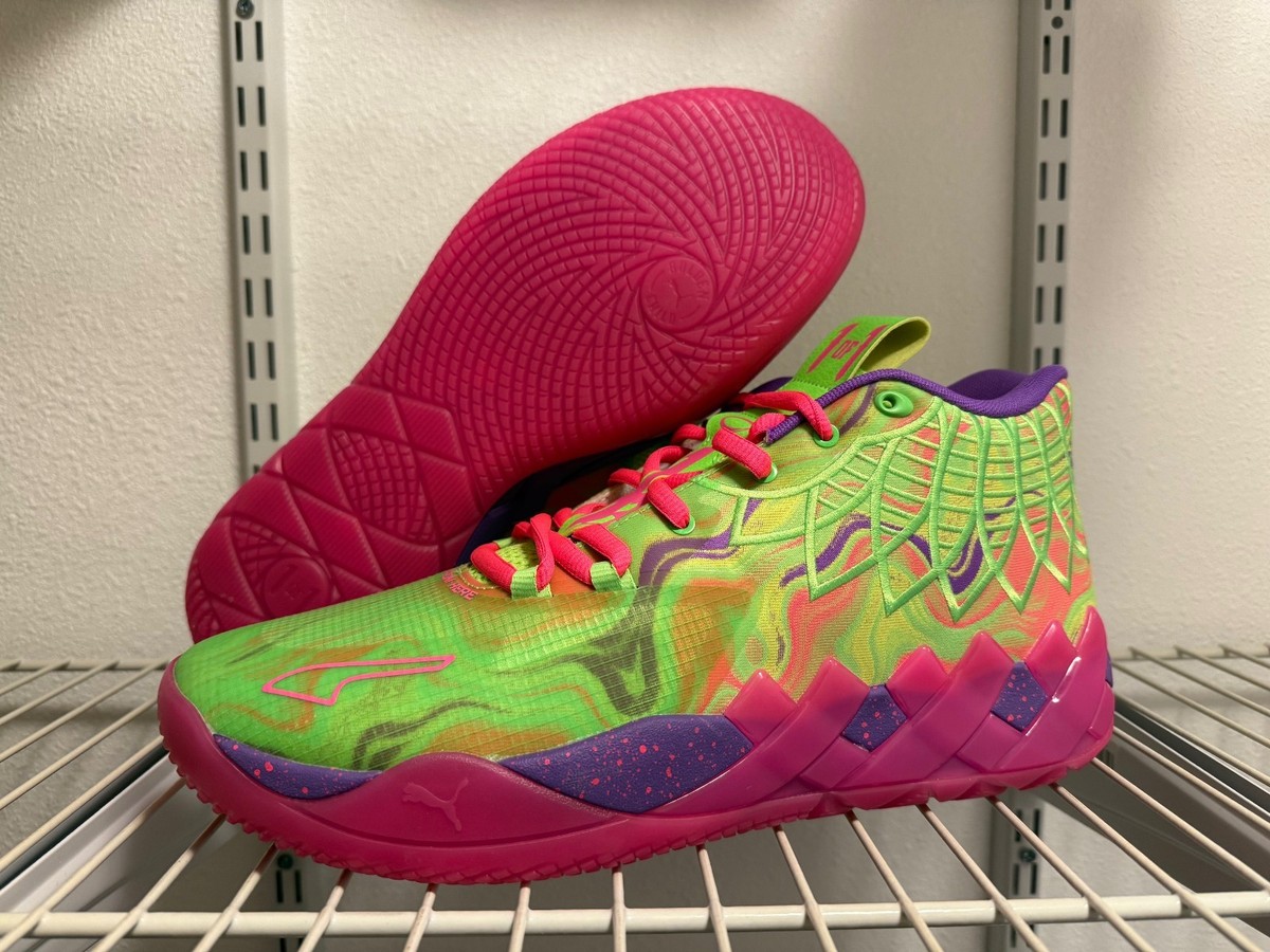 Puma MB.01 -US 13 Men's Green Pink Purple Basketball LaMelo Ball