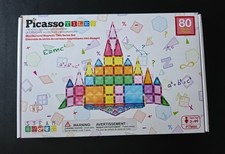 PicassoTiles 80 Piece Magnetic Building Block Mini Diamond Series Travel Size