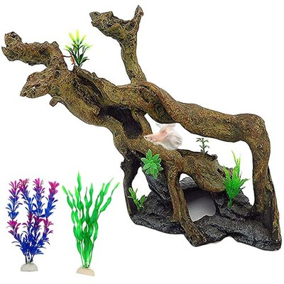 PINVNBY Resin Driftwood Aquarium Decoration Tree Branch Fish Tank Trunk Ornam...
