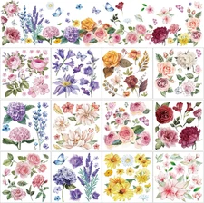 BBTO 12 Sheets Rub on Transfers for Crafts and Furniture Rub on Transfer Sticker