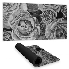 Begin Home Decor C1DM1531DVWTMJ 16 x 32 in. Grayscale Roses Floral Desk Mat -...