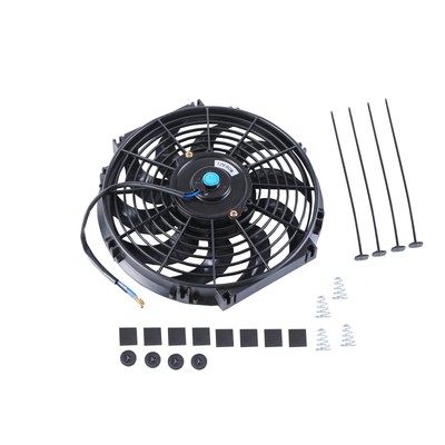Black 12'' Slim Fan Push Pull Electric Radiator Engine Cooling 12V Mount Kit