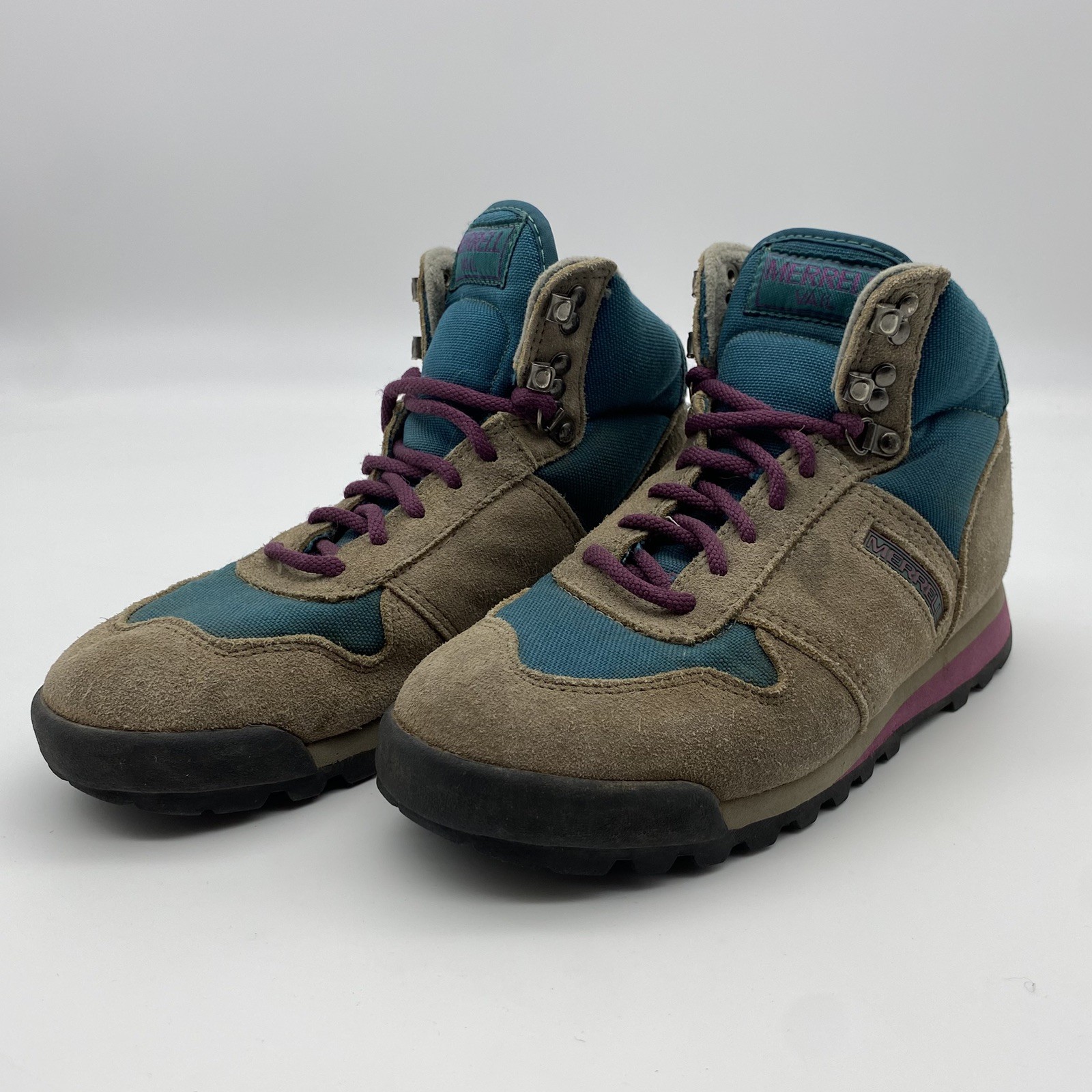 STIVALI DA TREKKING VINTAGE ANNI 90 LINEA DONNA MERRELL VAIL LAZER RETRÒ GORPCORE OUTDOOR TAGLIA 7 5