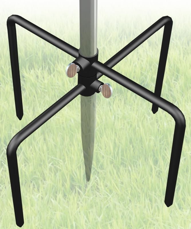 Pole Stabilizer Stand Base with 4 Prongs for Outdoor Bird Feeder In-Ground