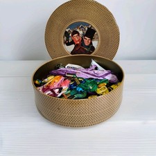 10 Inch Tin Full Of Embroidery Thread B3