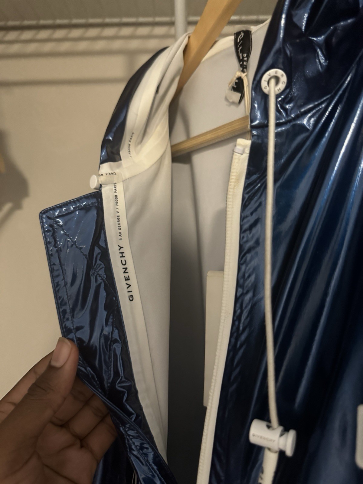 Givenchy Blue Varnished Windbreaker Jacket - image 3