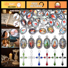 200 Pcs DIY Rosary Making Kit - Cross Charms, Crucifix Pendants Medals for Jew