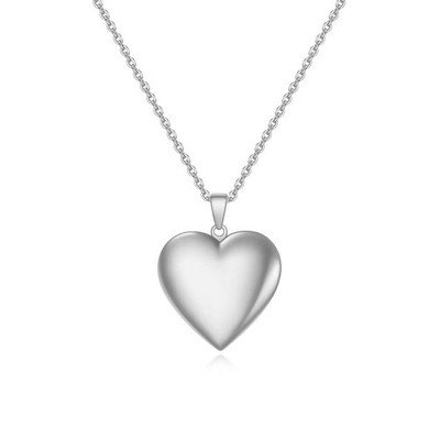 Silver Heart Photo Locket Memorial Custom Personalised Necklace with Picture ins