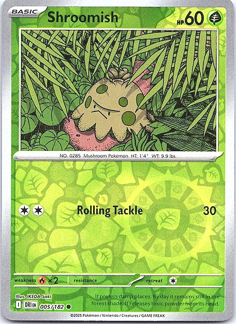 Shroomish Reverse Holo Common SV10: Destined Rivals 005/182 NM