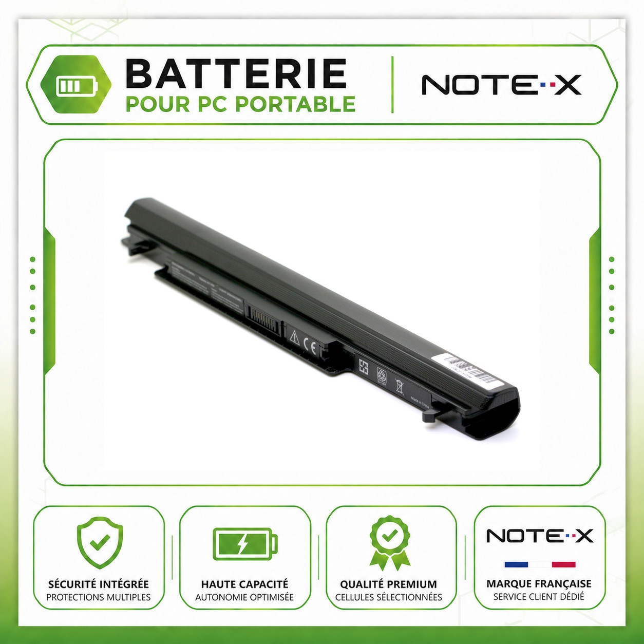 Batterie Asus V550C V550CA V550CB V550CM compatible avec le modèle A31-K56