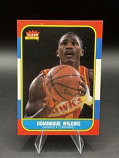 1986-87 Fleer Dominique Wilkins Rookie Card RC #121 Hawks Sharp. rookie card picture