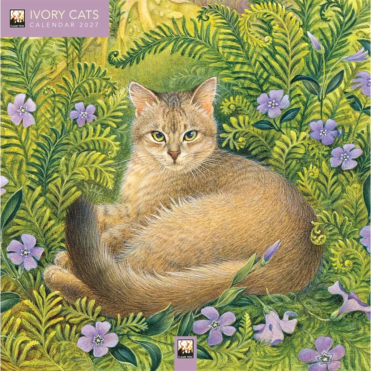 Ivory Cats By Lesley Anne Ivory Mini Wall Calendar 2027 (Art Calendar) Flame Tree Studio - Image 4