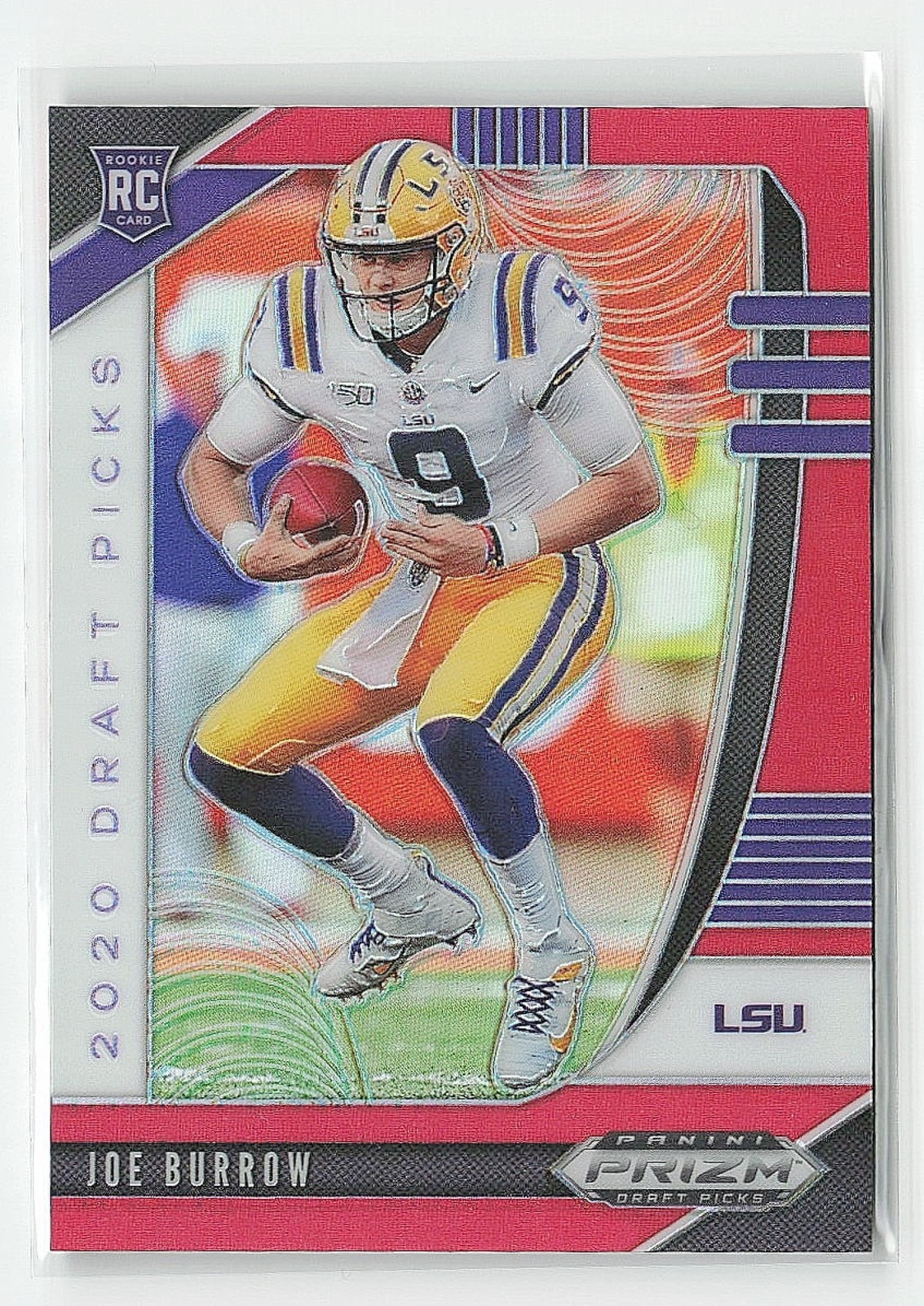 2020 Panini Football Prizm Draft Picks Joe Burrow Prizms Red #105 RC LSU Tigers