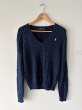 Polo Ralph Lauren Women's Cable Knit V-neck Sweater Size L