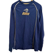 Los Angeles Rams Long Sleeve Athletic Shirt NFL Football Navy Gold Men's