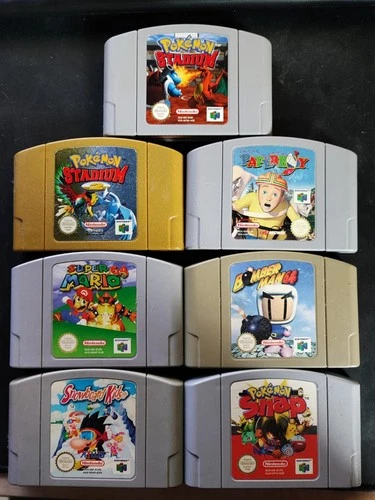 Nintendo 64 Spiele - Pokemon Stadium, Bomberman, Paperboy, Mario, Snowboard kids
