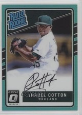 2017 Donruss Optic Rated Rookies Base Aqua Prizm 78/125 Jharel Cotton Auto 1u6