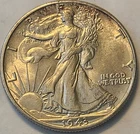 1943 Walking Liberty Half Dollar 90% Silver BU Toned Strong Luster