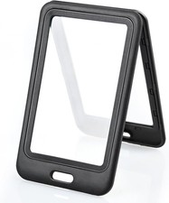 3 Pack ID Badge Holder with Double-Sided Windows Hard Plastic Vertical Black.