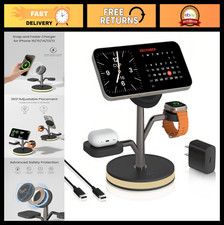 3-in-1 Fast Charging Station for Apple Devices, Wireless Charger with LED Light,