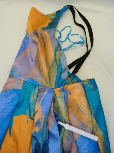 MILLY Italian Silk Abstract X-Back Midi Maxi Party Dress w/Pockets 2 S NWT $925 - Picture 10 of 12