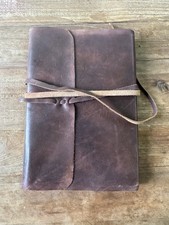 Handmade Leather Wrap Journal Notebook Rustic Brown Distressed Boho 6x9