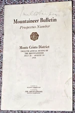 Mountaineers Bulletin Prospectus Monte Cristo WA 12th Annual Outing 1918 Seattle