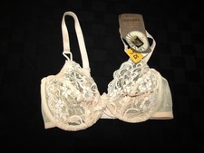 NWT Vintage Vassarette Peach Lace Underwire Bra, 32C Sheer 75-114