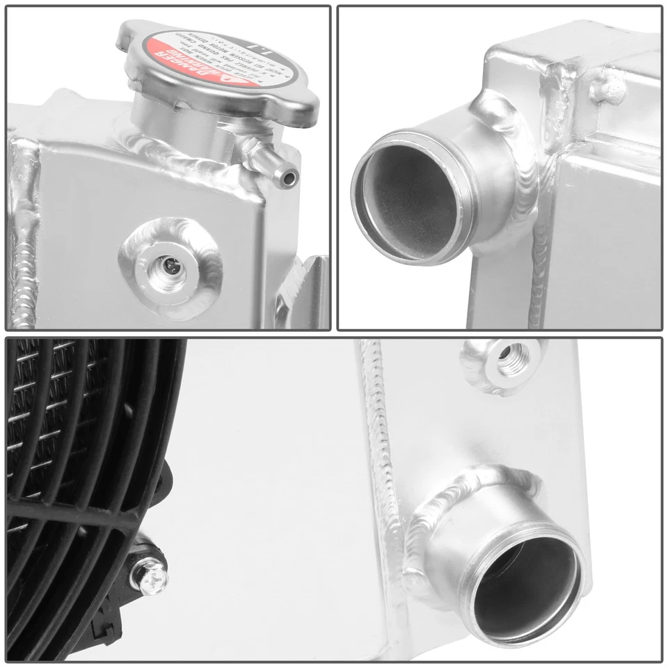 PARA 67-69 CAMARO/FIREBIRD V8 MT RADIADOR DE CORRIDA NÚCLEO DE ALUMÍNIO 3 FILEIRAS + COBERTURA DE VENTILADOR - Imagem 4 de 4